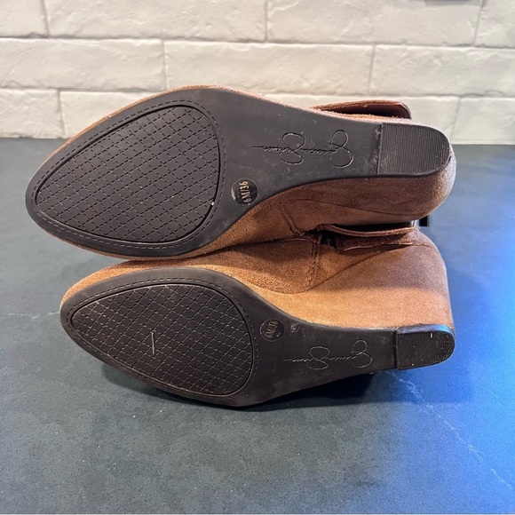 Jessica Simpson sz 6 Rallie chestnut suede tall wedge boots - Picture 14 of 15